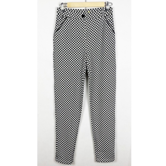 Betabrand Catstooth Dress Yoga Pants Black White Cat Print Size Small Petite - Picture 9 of 13